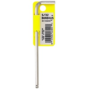 Tagged and Barcoded Bondhus 16909 5/32 Ball End Tip Hex Key L-Wrench with BriteGuard Finish Long Arm 
