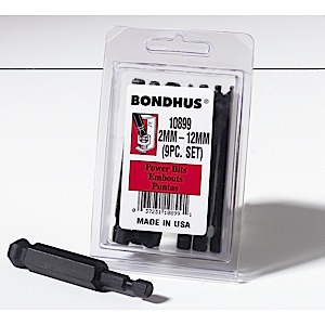 Bondhus 10899, Set 9 Balldriver Power Bits 2 - 12mm (1)