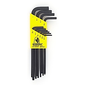 Bondhus 12195 Set of 15 Hex L-wrenches Long Length Sizes 1.27-10mm for sale online