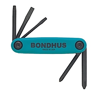 Bondhus 12543, Set 5 Utility Fold-up Tool no. 1, no. 2 Phillips; 3/16 Slotted; no. 1 & 2 Square (1)