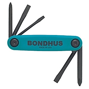 Bondhus 12547, Set 5 Utility Fold-up Tool no. 1, and no. 2 Phillips, 1/8, 3/16, and 1/4 Slotted (1)