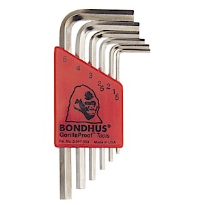 Bondhus 16246, Set 6 BriteGuard Plated Hex L-Wrenches 1.5 - 5mm - Short (1)