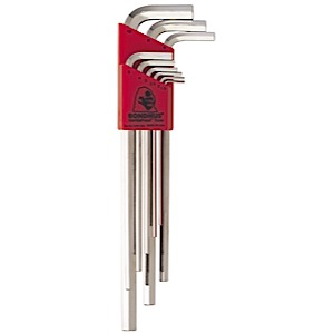 Bondhus 16915 7/16 Ball End Tip Hex Key L-Wrench with BriteGuard Finish Long Arm Tagged and Barcoded